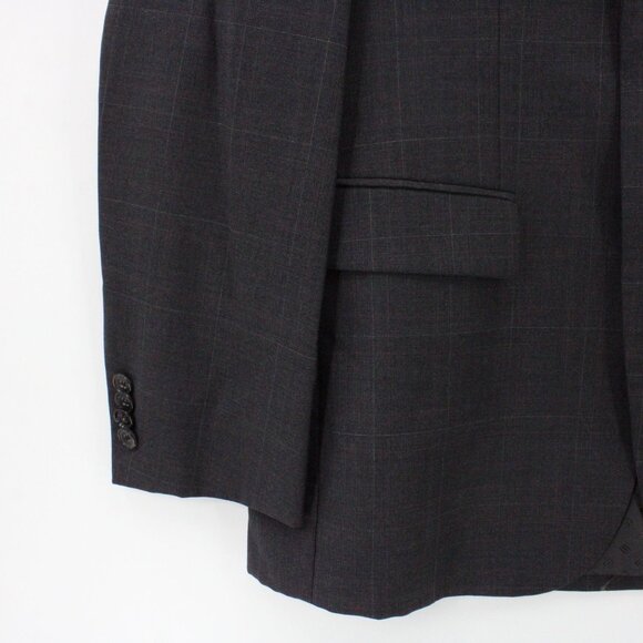 Hugo Boss Blazer Mens Gray Plaid Boss Selection Two Button Front Drago Lined 38R - Picture 5 of 11